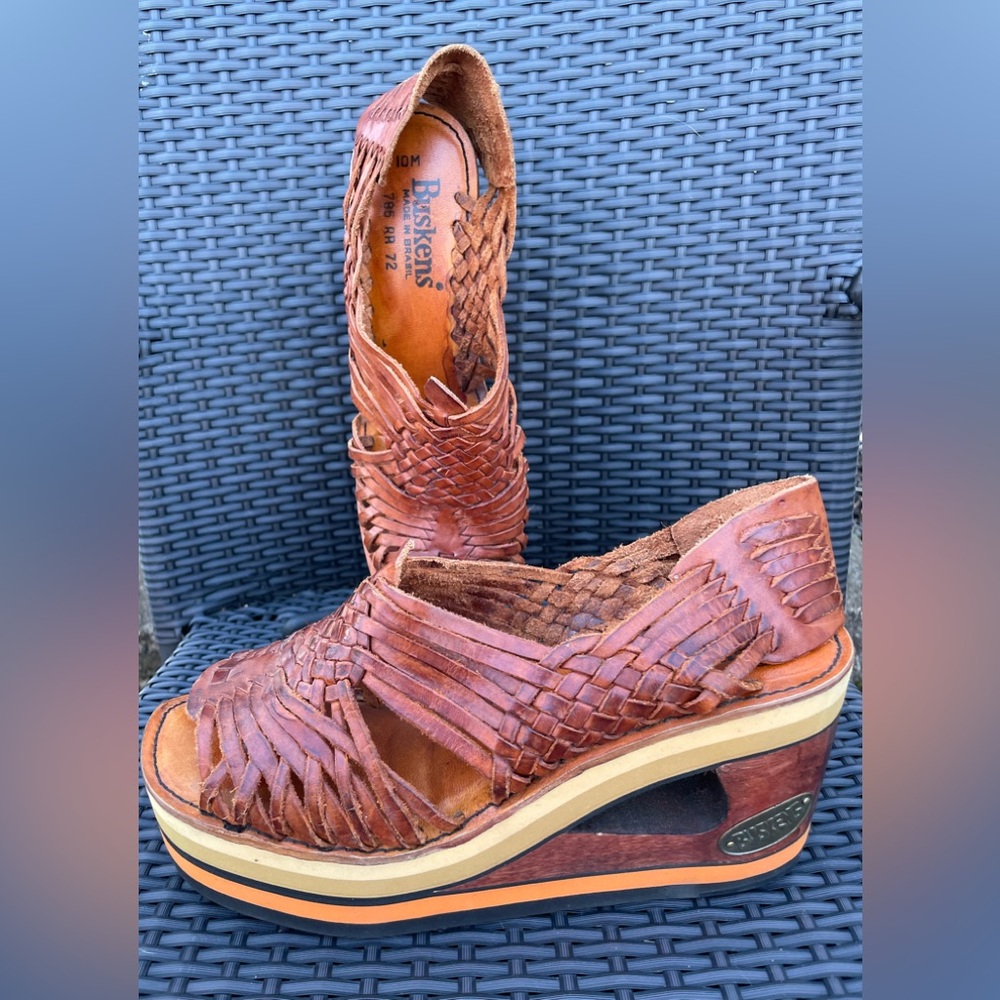 Buskens made in Brazil size 10 leather Woven Platform Sandals